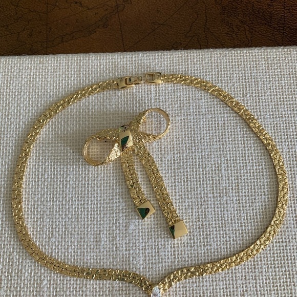 Vintage Premier Jewelry Nugget CZ Necklace and Matching Pin Set - Picture 5 of 5